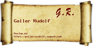Galler Rudolf névjegykártya